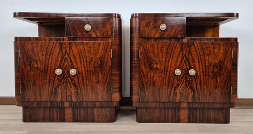 Venetian Art Deco Nightstands "Seagull Wings" 1940
