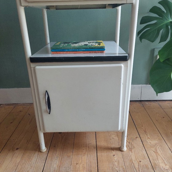 Lucky Vintage Original French Industrial Hospital Cabinet – Nightstands, Metal (photo 2 of 9)