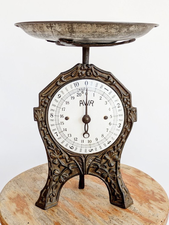Image 1 of Bilancia da cucina vintage AWR in ghisa, stile Art Nouveau tedesco, decorativa, stile country.
