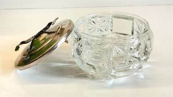 Image 1 of SUCRIER à Pince CRISTAL Vintage