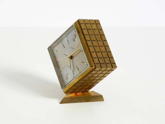 Image 1 of Rare, very beautiful small 1960s mechanical brass alarm clock table clock from Europa