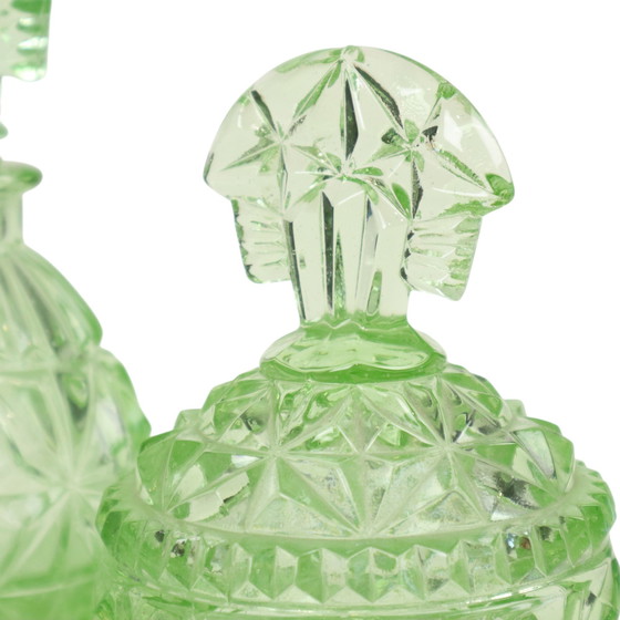 Image 1 of Set de toilette en cristal vert Set Boudoir