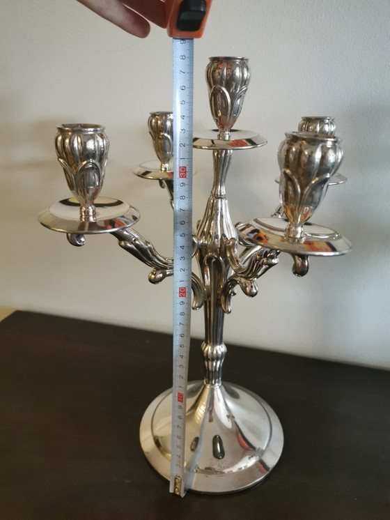 Image 1 of CANDELABROS DE ALPACA CON CONTRASTE