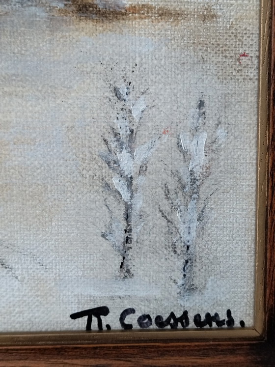 Pequeño Cuadro. Naturaleza Pájaros – Th. Coossens, Arte, Wood, Canvas (photo 7 of 9)