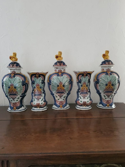 Delft - Set di 5 pezzi in terracotta - XVIII secolo (rif. 3811)