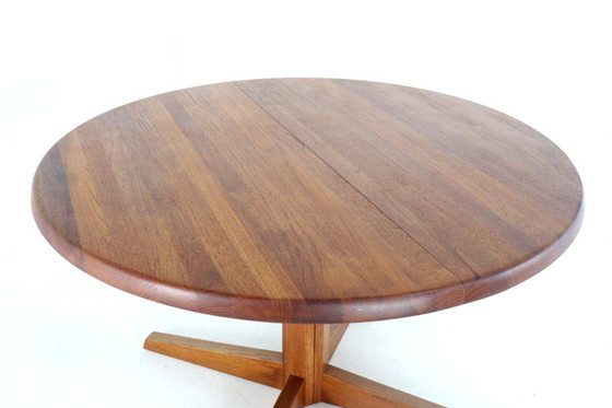 Image 1 of Table ronde de salle à manger danoise 'Lunde' en teck massif vintage