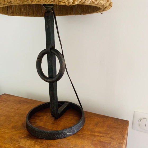 Image 1 of Wrought iron table lamp from the 1950s