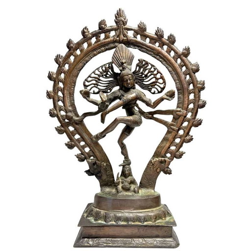 Shiva Nataraja statue early 20th century in bronze – India – cosmic dance – lot 477