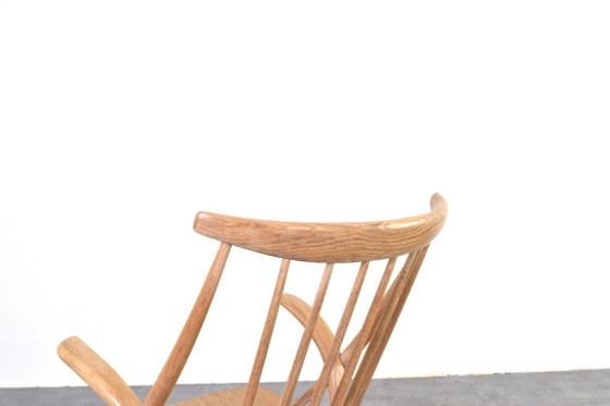 Image 1 of Fauteuil à bascule en chêne style Mid-Century par Illum Wikkelsø pour Niels Eilersen, années 1950.