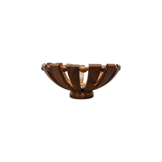 Image 1 of Vintage French olive wood fruit bowl, 1970s