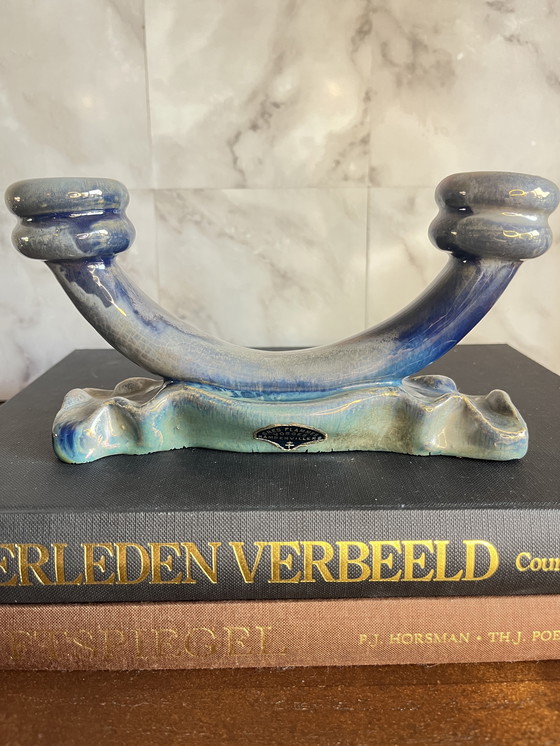 Image 1 of Vintage design keramische kandelaar Grès de Rambervillers 