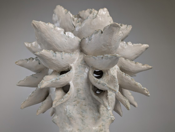 Image 1 of Lichtsculptuur van geglazuurd keramiek door Birthe Aksby, Denemarken, jaren 1970