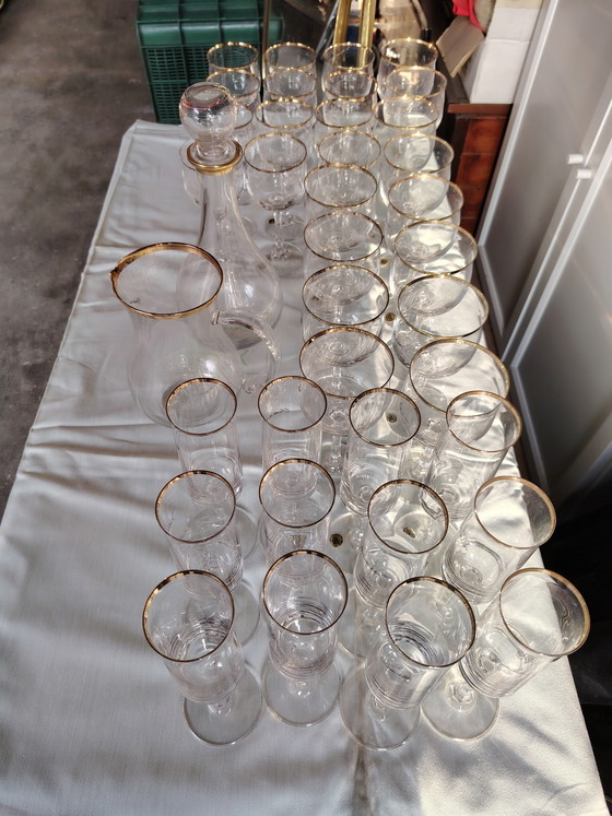 Image 1 of Marcello Aglieri gold-edged crystal glasses