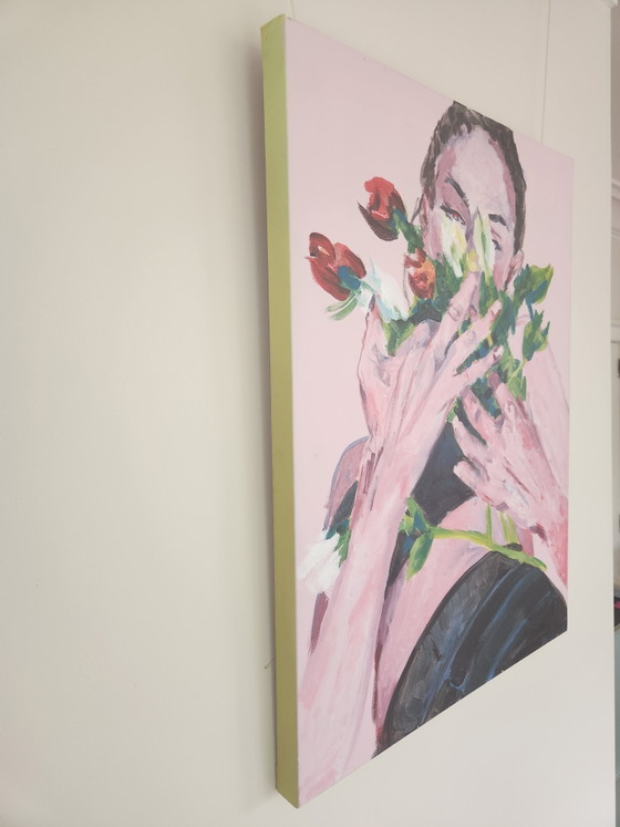 Image 1 of Original Painting 'Klone Alone' (2023) – Beautiful Figurative Work (80x60 cm)
