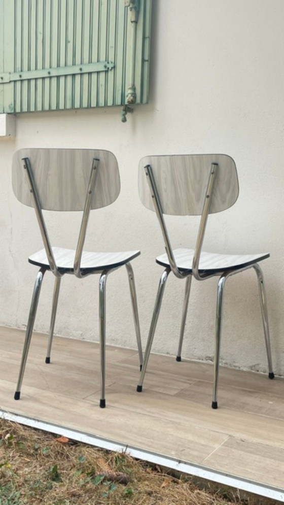 Coppia di sedie vintage in formica – Sedie da pranzo, Metal (photo 20 of 29)