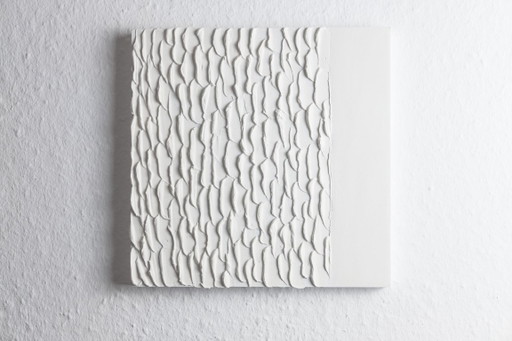 Textuurkunst "Wolken & Golven" 30 × 30 cm – schilderijen tekeningen, Mdf (photo 2 of 5)