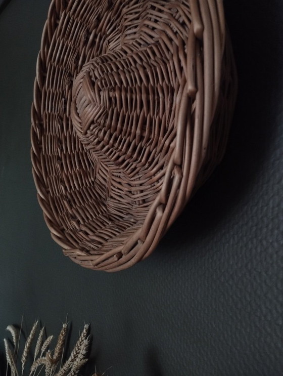 Image 1 of Antico grande cesto da panettiere in vimini intrecciato - Ghirlanda