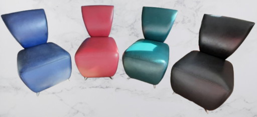 Dauphin "Bobo" leather lounge chair by Dietmar Scharping - Postmodern design of the 1990s