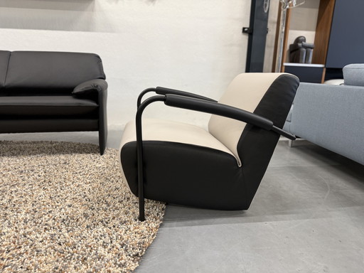 2 Fauteuil Leolux Scylla Chaises en cuir noir Chuchubi