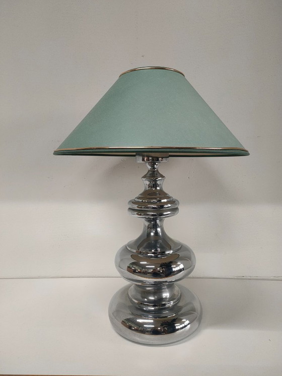 Image 1 of Vintage 1960s/70s metal chrome-plated design table lamp (with shade selection)