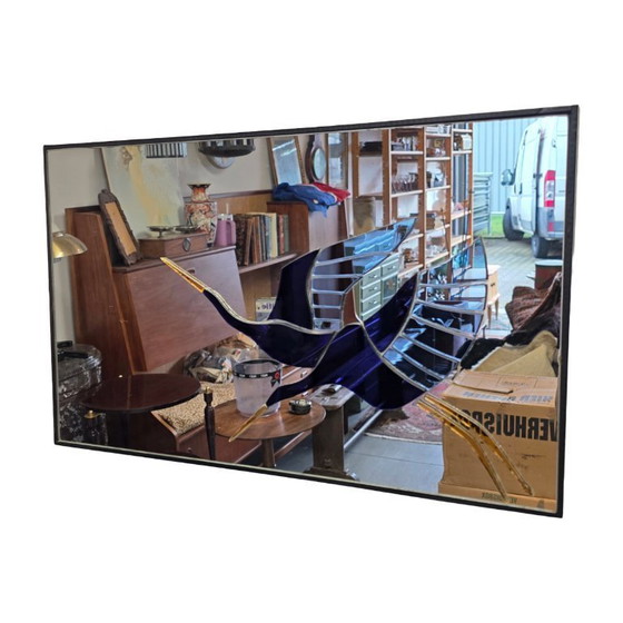 Image 1 of Specchio dal design vintage con uccelli