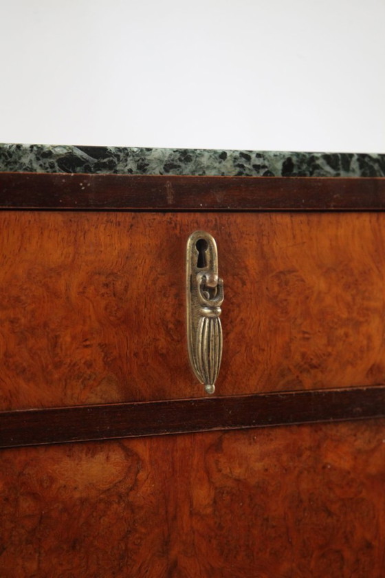 Credenza Art Déco francese, anni '30, Credenze con vetrina, Legno, Marmo, Marrone, Art Deco (foto 6 di 9)