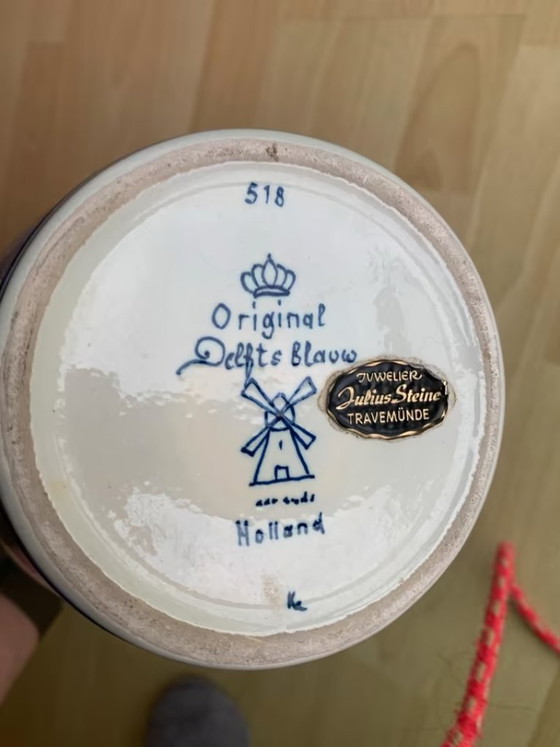 Image 1 of Original Heinen Delft’s Blauw vase 32 cm hand-painted Holland No. 518