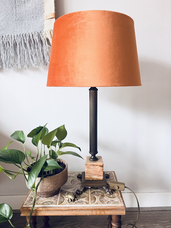 Image 1 of Table lamp with marble and brass base