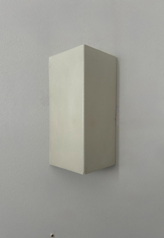 Image 1 of Coppia di applique vintage, metallo bianco opaco, Francia 1970.