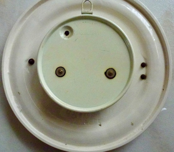 Image 1 of Vintage Junghans wall clock, mint green and gold accents, mid-20th century, Germany