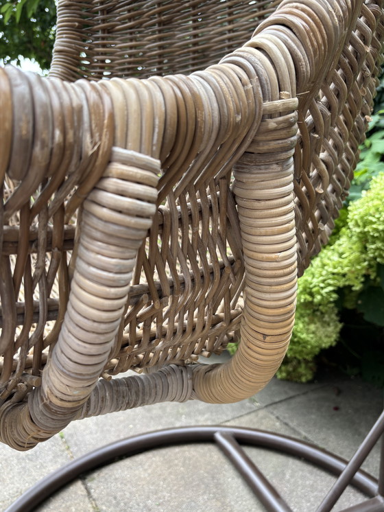 Image 1 of Hangstoel rotan riet met stalen frame