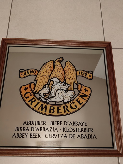 Specchio da birra vintage "Grimbergen"