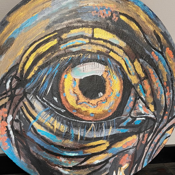 Painting Elephant Eye Round 50 cm – Art, Canvas (photo 4 of 9)