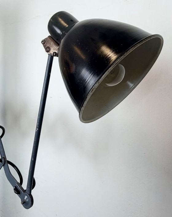 Image 1 of Zwarte industriële Sovjet-wandlamp in schaarvorm, jaren 60