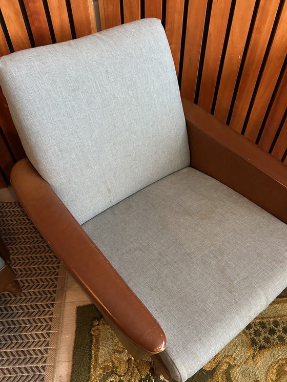 Image 1 of Set van 2 vintage fauteuils jaren ’50/’60 – stof & skai