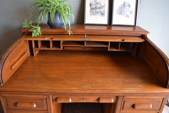 Image 1 of Antiker Art-Deco-Schreibtisch, Sekretär aus Eiche.