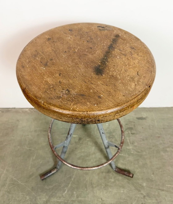 Image 1 of Grey Industrial Workshop Stool, 1960s
