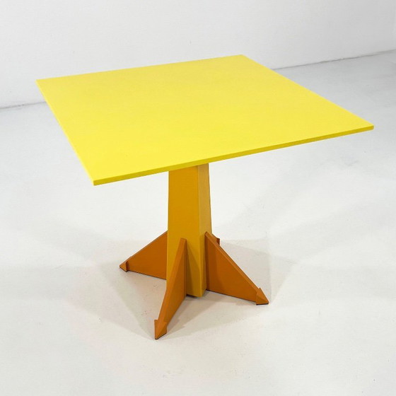 Image 1 of Yellow Dining Table Model 4310 by Anna Castelli Ferrieri for Kartell, 1980s