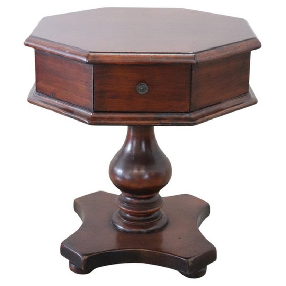 Image 1 of Low Octagonal Side Table in Walnut, 1980s