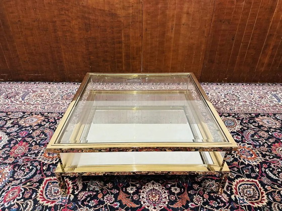 Hollywood Regency Eichholtz Harvey Salontafel, Glas, Messing (foto 4 van 14)