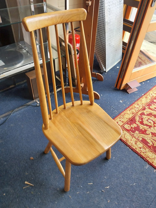 4 x Pastoe Cees Braakman 1950s spindle chairs light oak