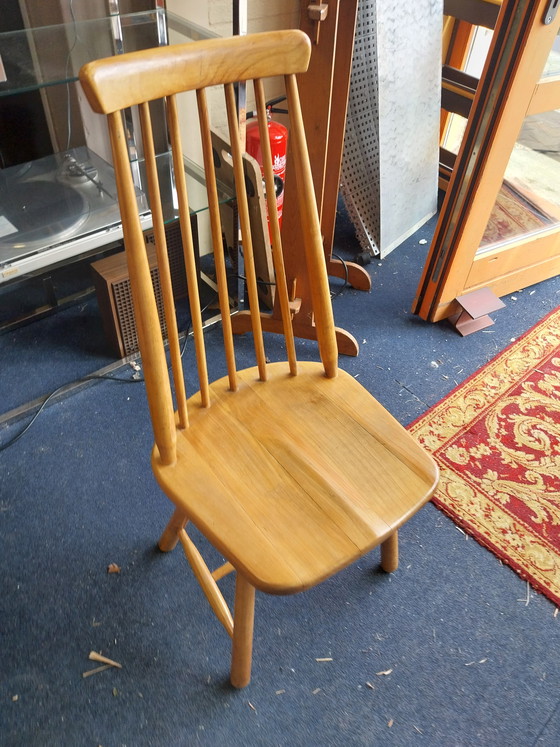 Image 1 of 4 x Pastoe Cees Braakman 1950s spindle chairs light oak