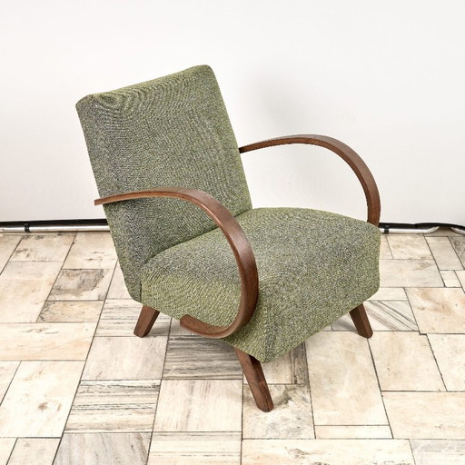 Poltrona modello H 410 tipo C, disegnata da Jindrich Halabala, anni '40, Cecoslovacchia.