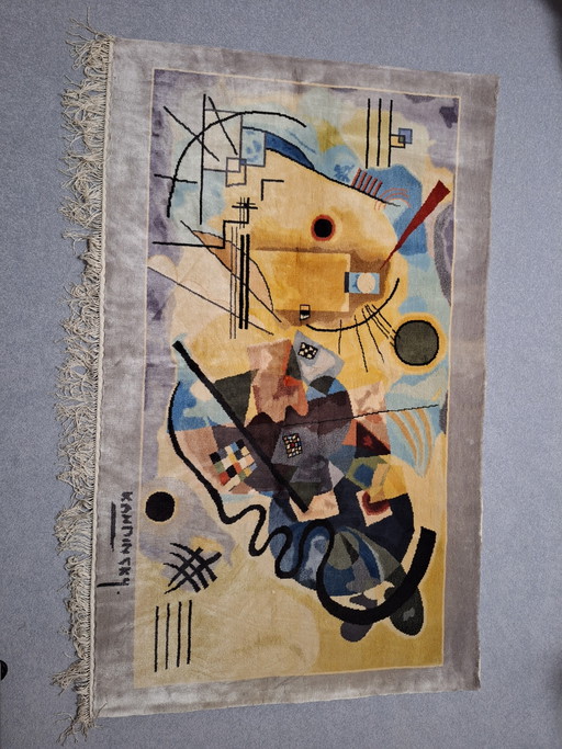Hand-knotted silk carpet / tapestry – Wassily Kandinsky “Yellow-Red-Blue” (1.52m x 0.91m) (photo 2 of 5)