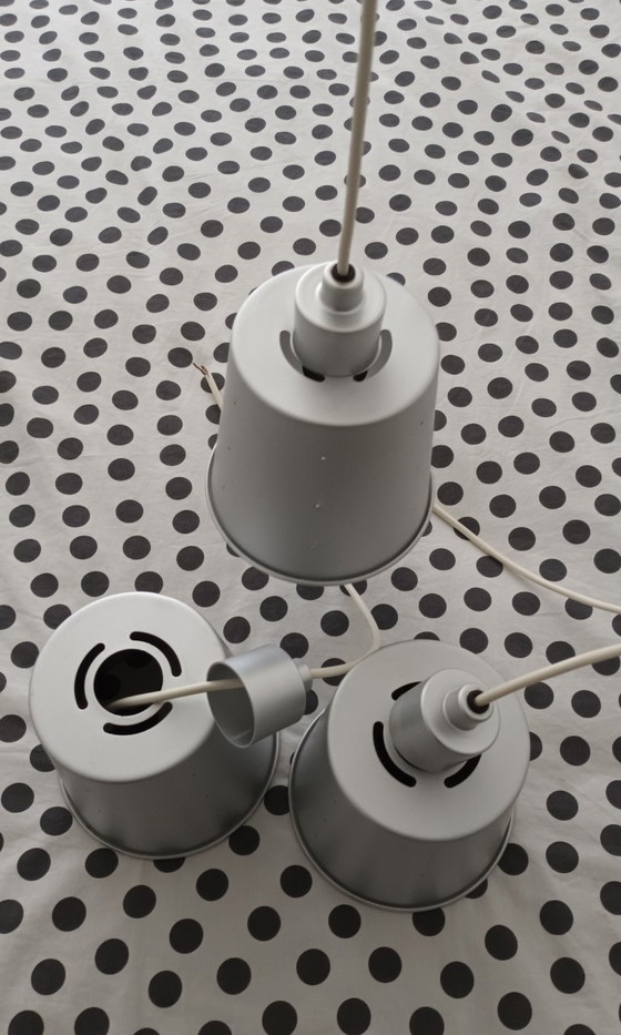 Ikea hanglampen, set van drie, zilver, Aluminium, Modern (foto 3 van 5)