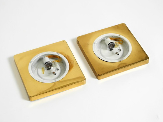 Image 1 of Twee koperen wandlampen uit de jaren 70 van Rolf Krüger voor Heinz Neuhaus Leuchten