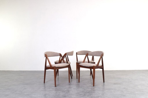 Chaises en teck style Mid-Century, modèle 31, par Kai Kristiansen pour Schou Andersen, années 1960, lot de 4