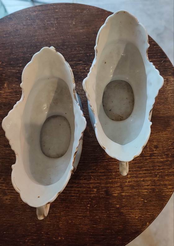 Image 1 of Par de cuencos antiguos de loza "St-Valery-sur-Somme" 1930