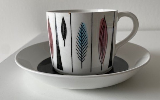 Image 1 of Rörstrand Schweden Hertha Bengtson 1950er Jahre 2 seltene Tassen Untertassen