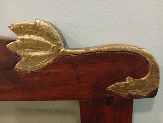 Image 1 of Prachtige originele art nouveau gebeeldhouwde spiegel